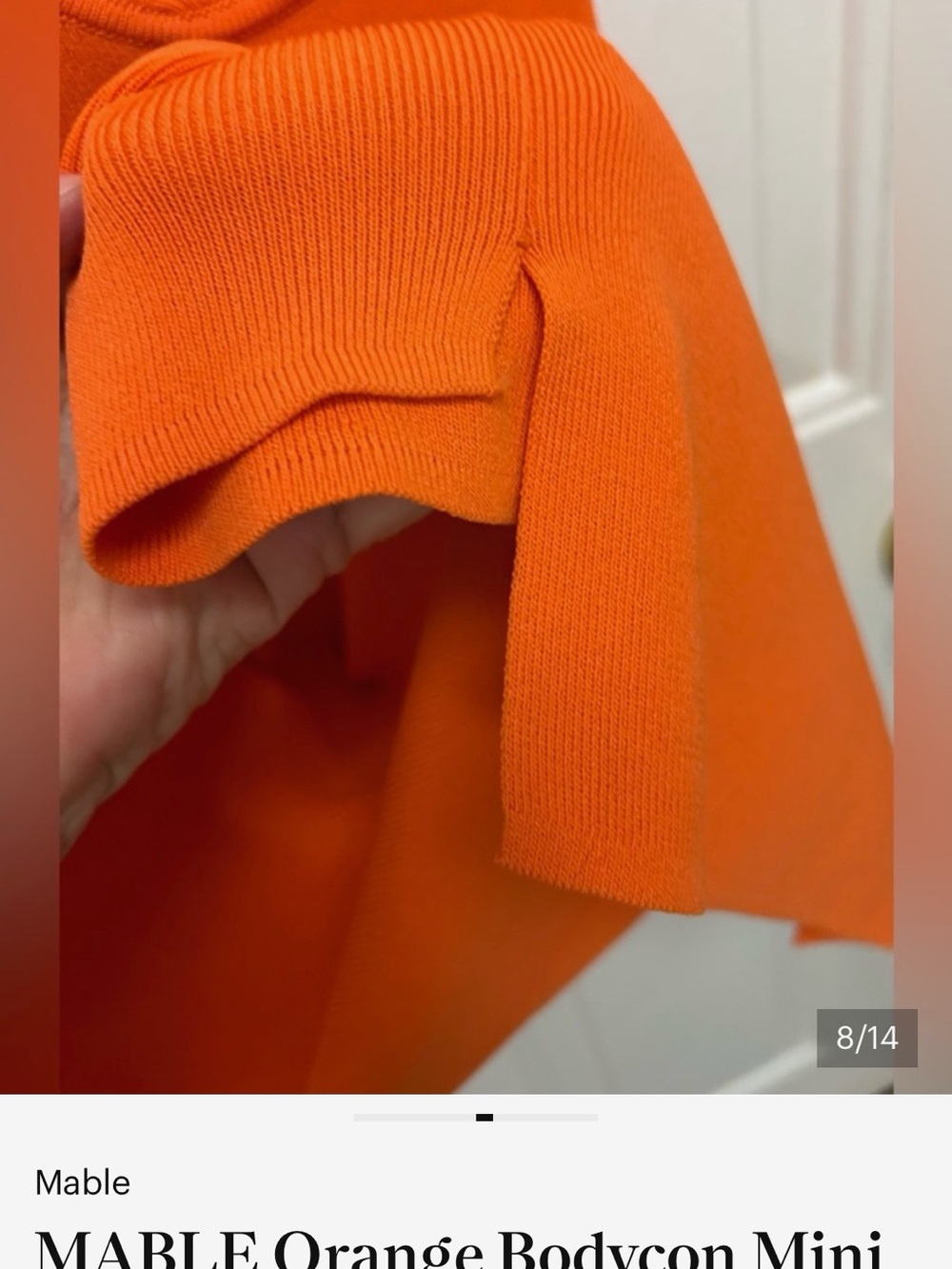 MABLE Orange Bodycon Mini Dress with Spaghetti Straps - Picture 8 of 8